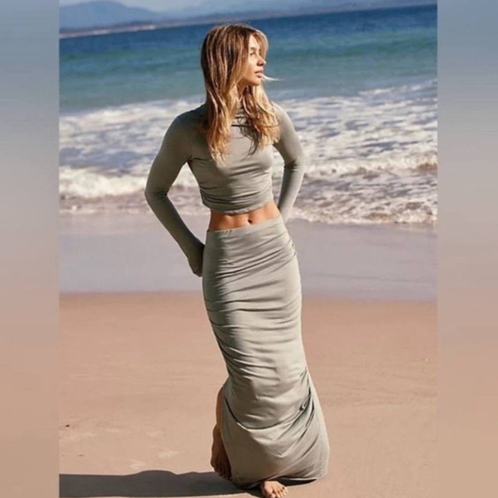 ✨NWT✨ Free people Cierra set Taupe Brown Top Skirt